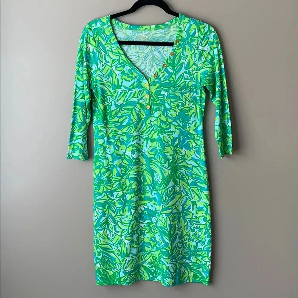 Lilly Pulitzer green parrot dress sz sm